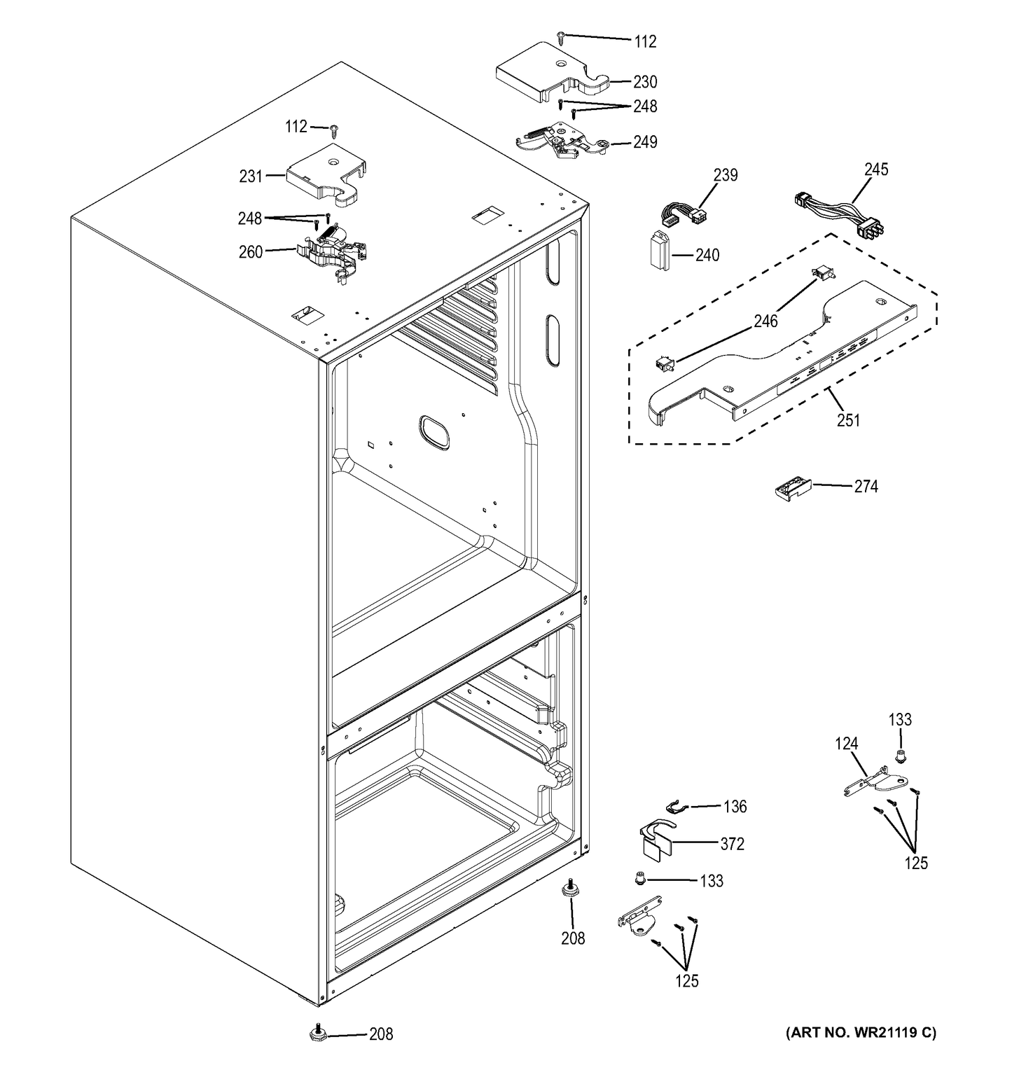 GE Upper Hinge Assembly WR13X24928