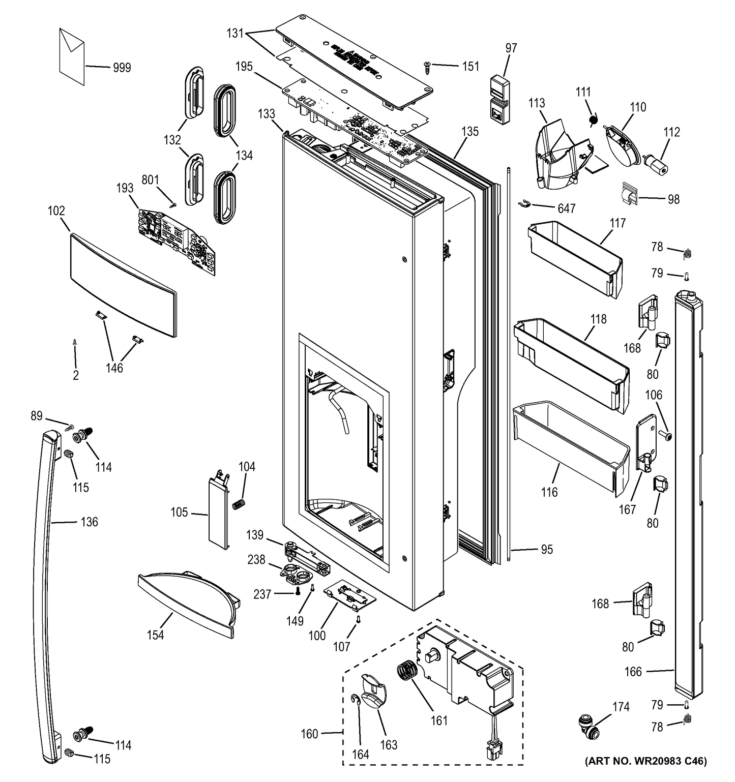 GE Water/Ice Drip Tray WR17X23736