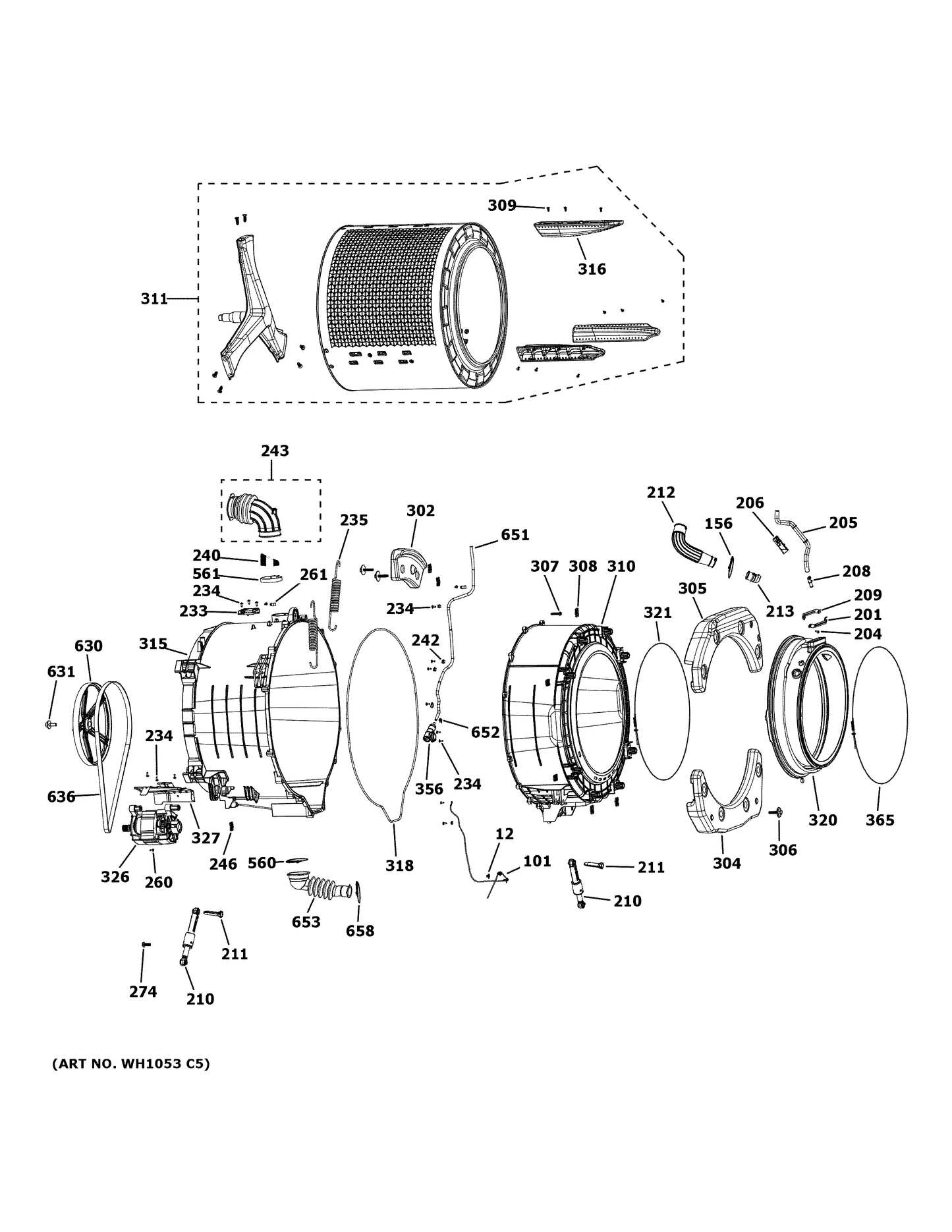 GE Dispenser Fill Hose WH01X29652