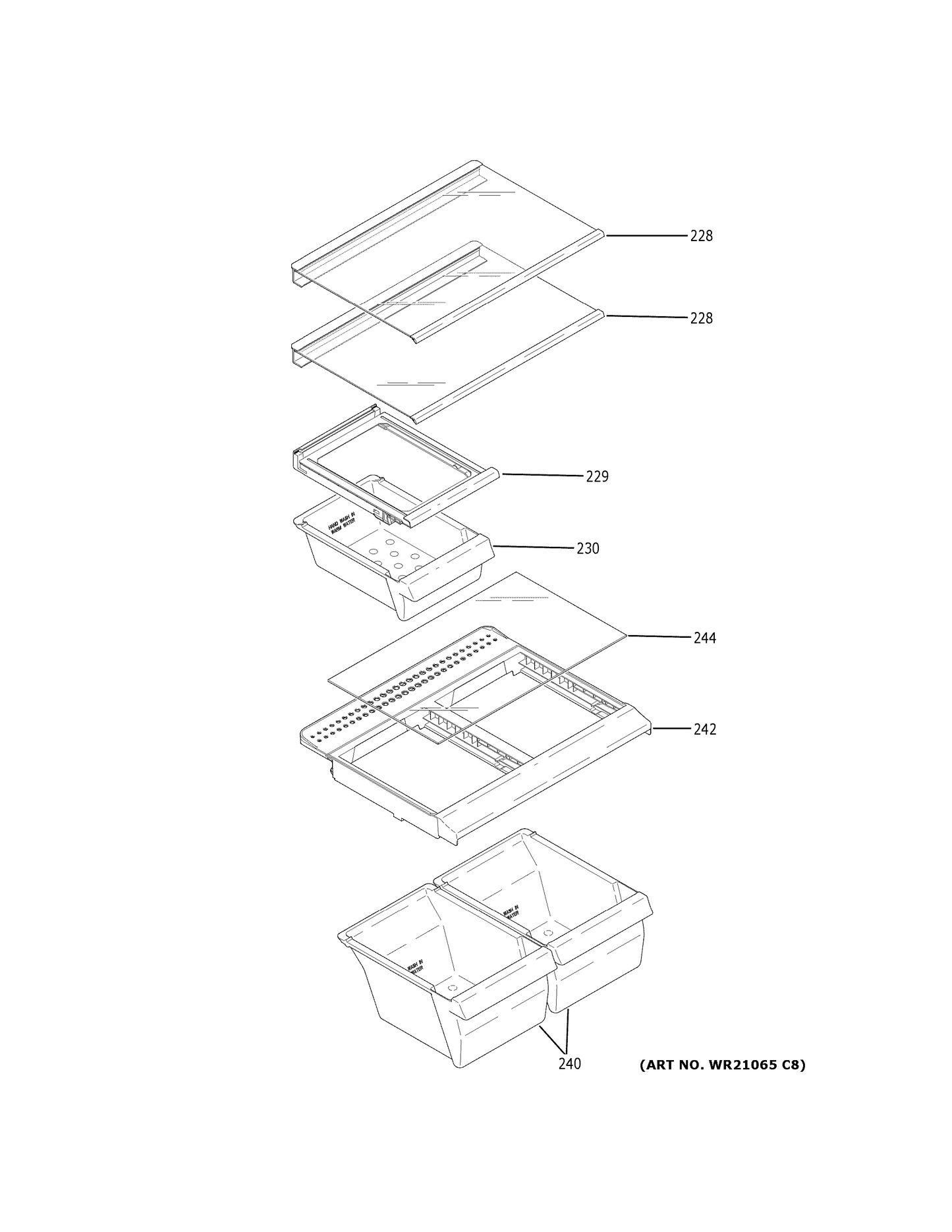 GE Snack Drawer Shelf WR72X31124