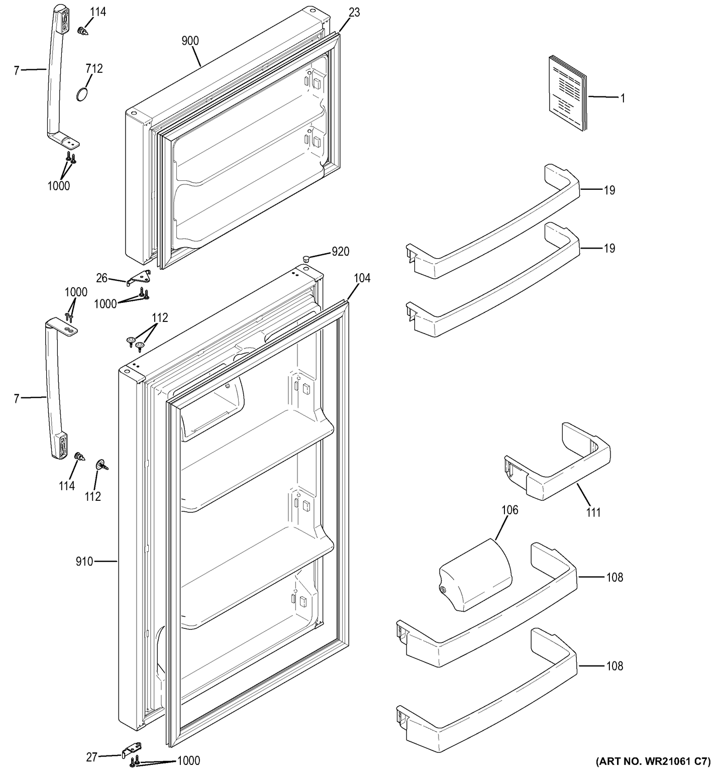 GE Refrigerator Door Gasket WR24X23008
