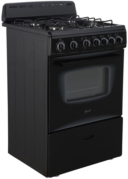 Avanti GR2415CB 24 Inch Freestanding Gas Range with 2.6 Cu. Ft. Oven in Black