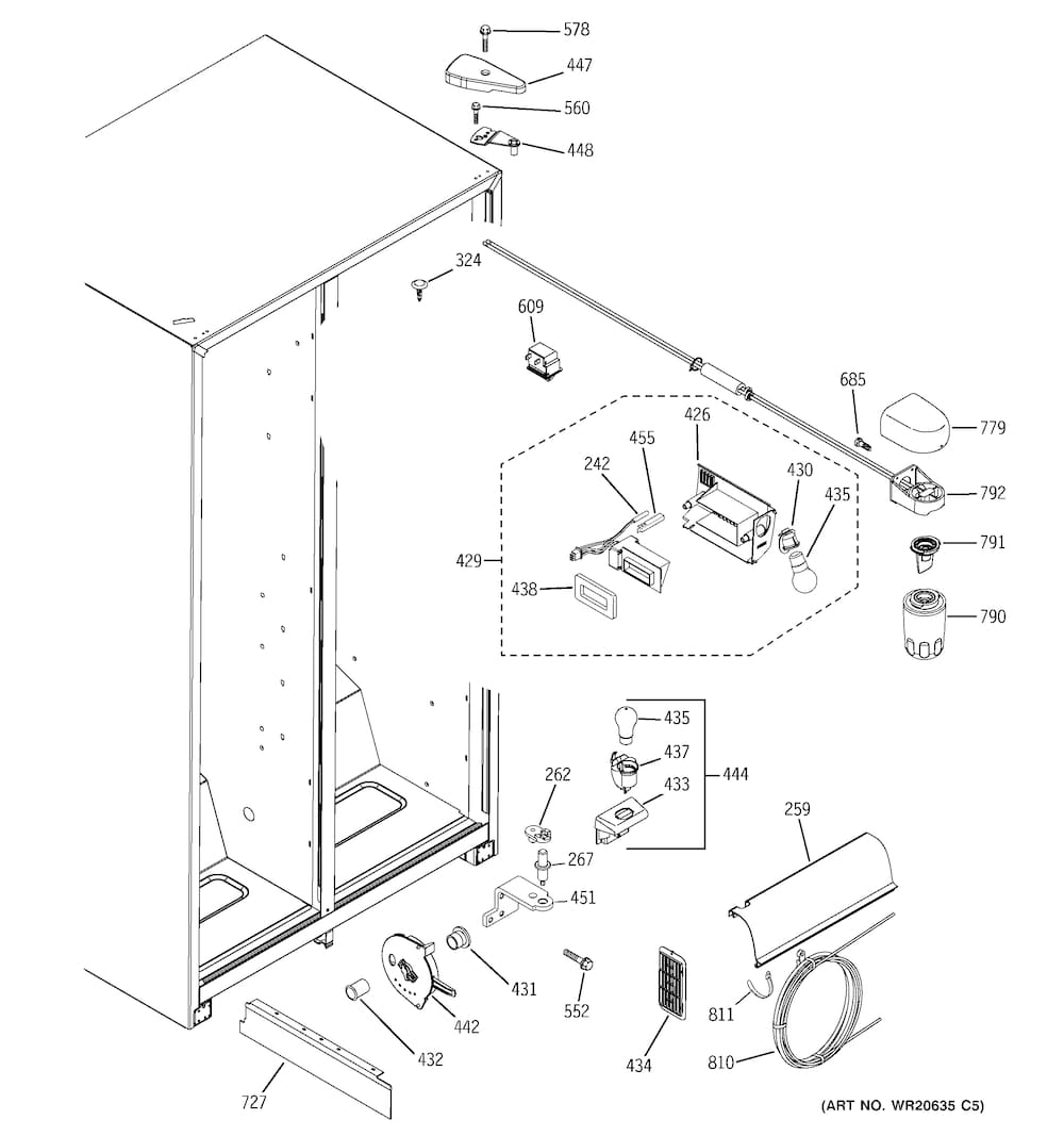 GE Refrigerator and Freezer Damper Cover Assembly WR13X10988