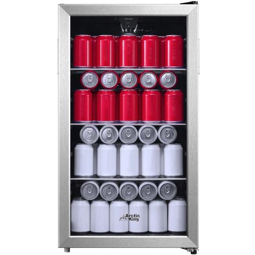 Midea ARV115B1AST Arctic King 115-Can Beverage Fridge with Glass Door
