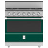 Hestan KRG365LPGR 36 Inch Freestanding Professional Gas Range with 4 Dual-Flow Burner System - LP - Green