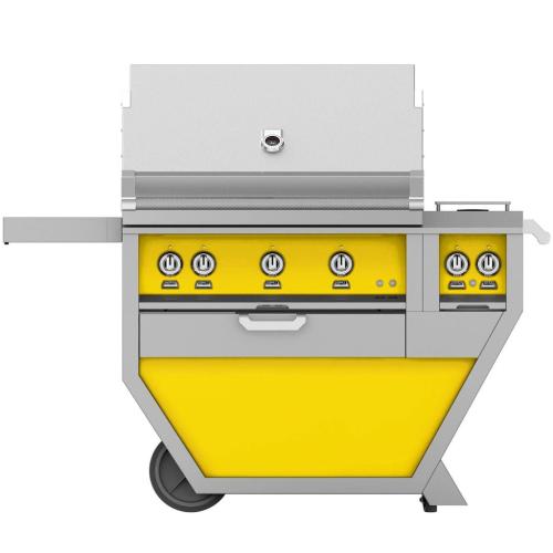 Hestan GMBR36CX2LPYW Grill, (2) Trellis, (1) Sear, Rotisserie, Deluxe Cart W/ Sid
