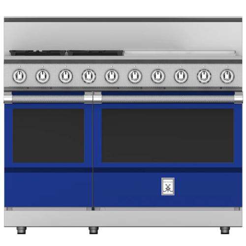Hestan KRG485GDNGBU Range, 5 Burner With Griddle, All Gas, 48-Inch - Ng - Blue