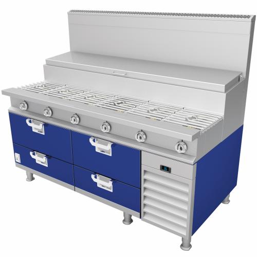 Hestan HRBS72SB Refrigerated Base, 72-Inch , Self-Contained, Assembly, Sapph