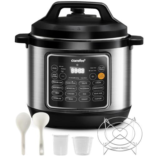 Midea CPC80116MBSS COMFEE' 8-Quart Multi-Functional Pressure Cooker, Stainless Steel