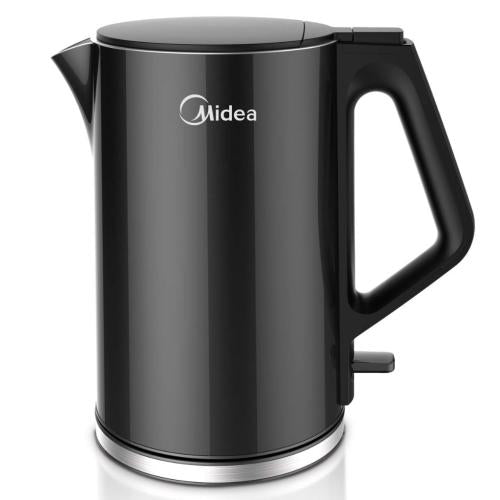 Midea MEK17DWB Midea 1.7L Double-Wall Electric Kettle, Black Finish