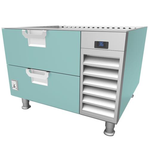 Hestan HRBS96TQ Refrigerated Base, 96-Inch , Self-Contained, Assembly, Turqu