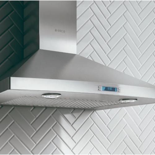 Elica EPL636S2 36 Inch Wall Mount Range Hood with 3-Speed + Booster, 600 CFM Blower, Electronic Controls
