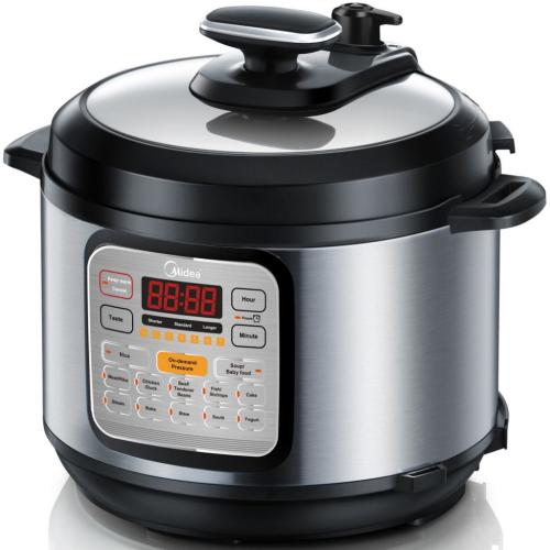 Midea MYCS6002WSSSTAINLESSSTEEL 6-Quart Electric Pressure Cooker, Stainless Steel