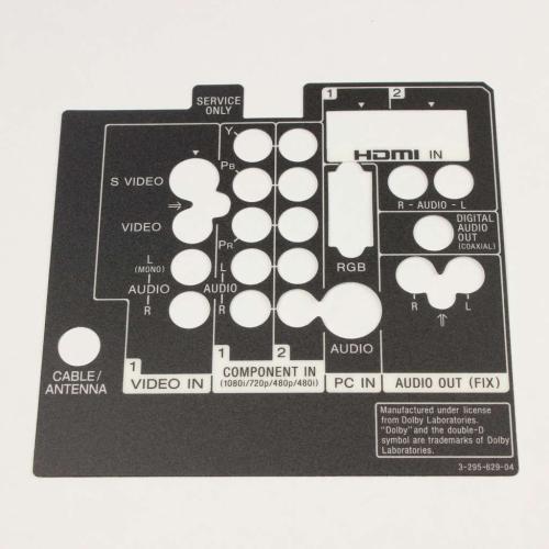 Sony Label Termional Rear - 3-295-629-04