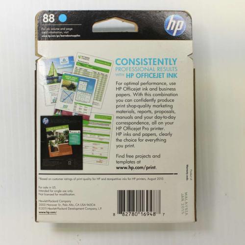 Hp Hp 88 Cyan Ink Cartridge - C9386AN