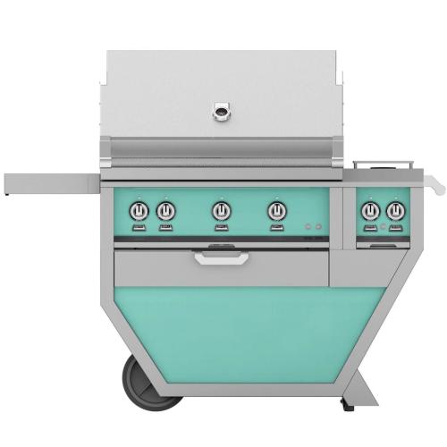 Hestan GMBR36CX2NGTQ Grill, (2) Trellis, (1) Sear, Rotisserie, Deluxe Cart W/ Sid