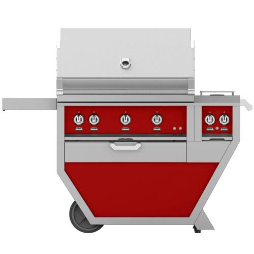 Hestan GMBR36CX2NGRD Grill, (2) Trellis, (1) Sear, Rotisserie, Deluxe Cart W/ Sid