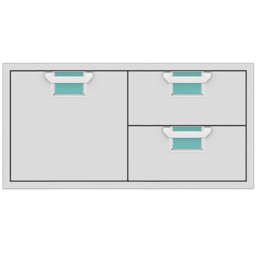 Hestan AESDR42TQ Double Drawer And Storage Door Combination, 42-Inch - Turquo
