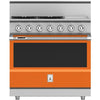 Hestan KRD364GDNGOR 36 Inch Duel Fuel 4 Burner Range with Griddle - NG - Orange