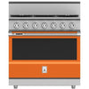 Hestan KRD365LPOR 36 Inch Duel Fuel Range with 5 Burners - LP - Orange