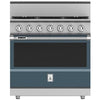 Hestan KRD365NGGG 36 Inch Duel Fuel Range with 5 Burners - NG - Dark Gray