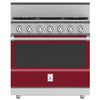 Hestan KRG365NGBG 36 Inch Freestanding Professional Gas Range with 4 Dual-Flow Burner System - NG - Burgundy