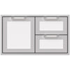 Hestan AGSDR42WH Double Drawer And Storage Door Combination, Marquise, 42-Inc Parts