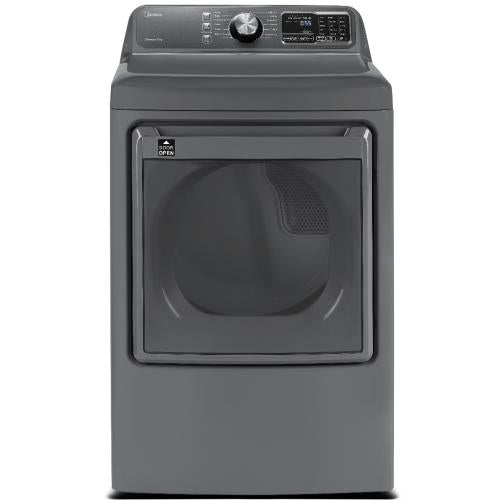 Midea MLG45N3BMG 7.5 Cu. Ft. Top Load Matching Gas Dryer, Metallic Grey