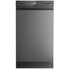 Midea MDF18A1ABB 18-Inch Front Control Compact Dishwasher, Black