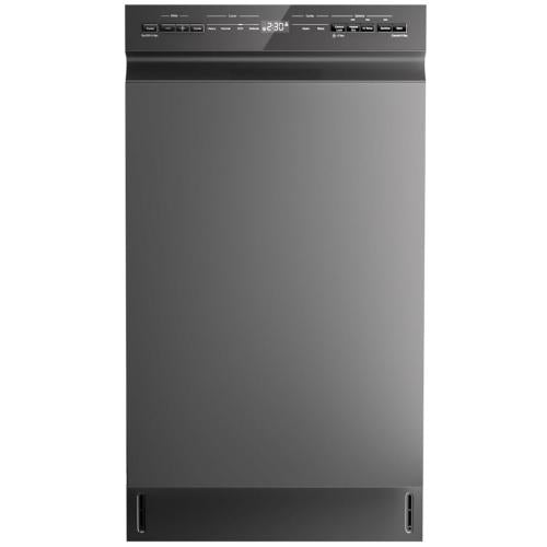 Midea MDF18A1ABB 18-Inch Front Control Compact Dishwasher, Black