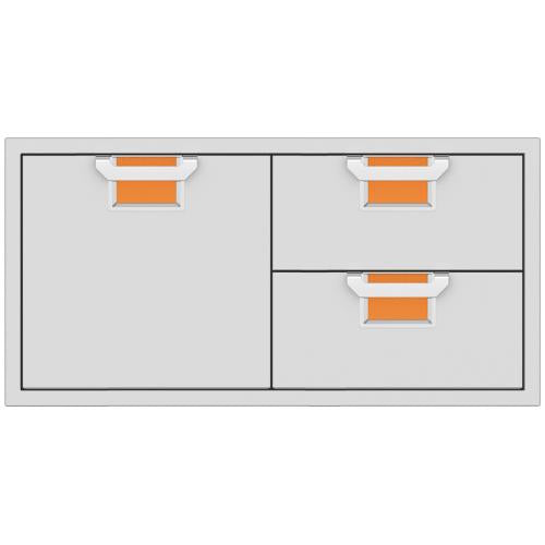 Hestan AESDR42OR Double Drawer And Storage Door Combination, 42-Inch - Orange