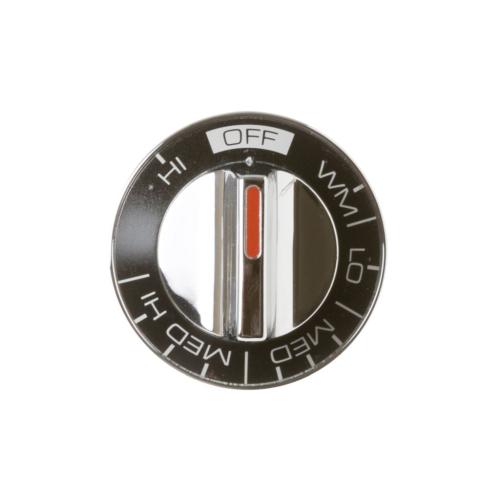 GE Part# WB3X490 Burner Control Knob (OEM) Black/Chrome