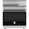Hestan KRD364GDLPBK 36 Inch Duel Fuel 4 Burner Range with Griddle - LP - Black
