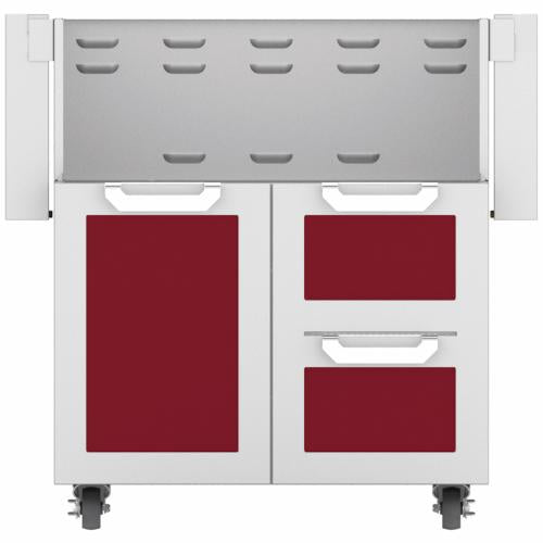 Hestan GCR36BG Double Drawer And Door Cart, 36-Inch - Burgundy