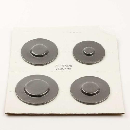 Whirlpool Part# WPW10225168 Cap Burner Set  (OEM) Black