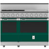Hestan KRD484GDLPGR 48 inch Duel Fuel 4 Burner Range with 24 Inch Griddle -LP - Green