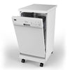 Midea M18DP9239WW3A 18-Inch Portable Dishwasher with Wood Worktop, White