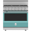 Hestan KRDS365LPTQ 36 Inch Smart Gas Dual Fuel Range with 5 Burners - LP - Turquoise
