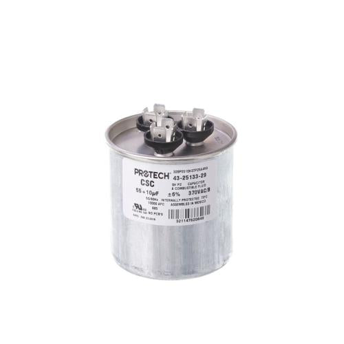 Rheem Part# 43-25133-29 55/10MFD 370V Round Run Capacitor (OEM)