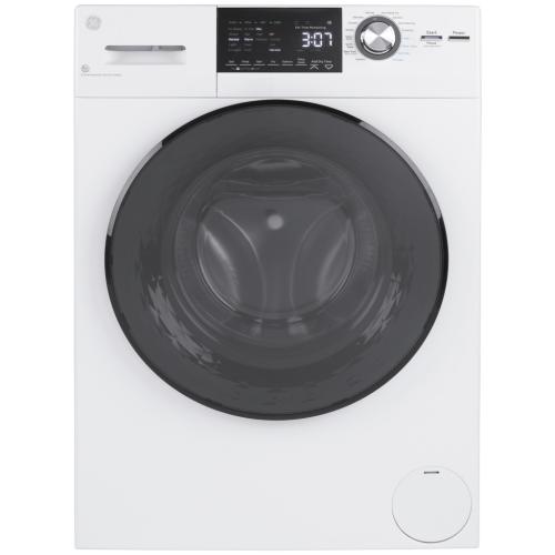 GE GFQ14ESSN0WW 2.4 Cu. Ft. Steam Front-Load Electric Washer and Dryer Combo with Sanitize Cycle in White