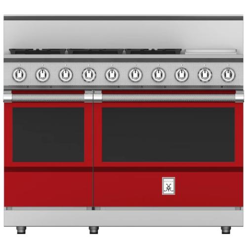 Hestan KRG485GDNGRD Range, 5 Burner With Griddle, All Gas, 48-Inch - Ng - Red