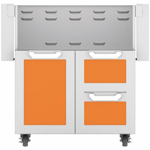 Hestan GCR36OR Double Drawer And Door Cart, 36-Inch - Orange