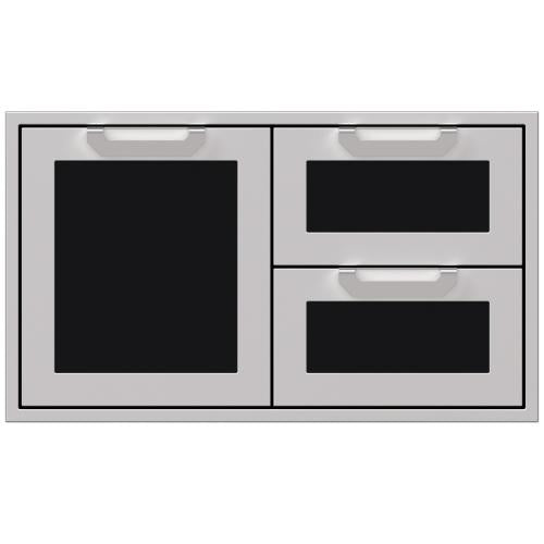 Hestan AGSDR36BK Double Drawer And Storage Door Combination, Marquise, 36-Inc