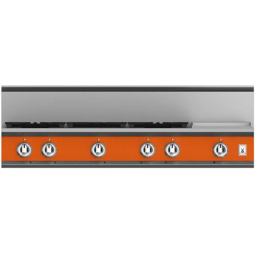 Hestan KRT485GDNGOR Rangetop, 5 Burner With Griddle, 48-Inch - Ng - Orange