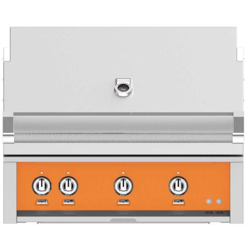 Hestan GSBR36NGOR Grill, Built-In, (3) Sear, Rotisserie, 36-Inch - Ng - Orange