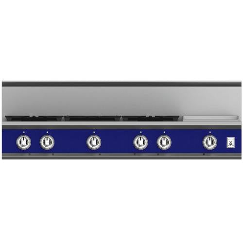 Hestan KRT485GDNGBU Rangetop, 5 Burner With Griddle, 48-Inch - Ng - Blue