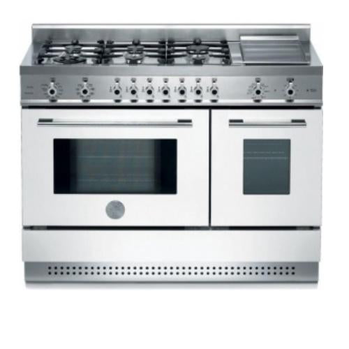 Bertazzoni X486GPIRBI Professional Series 48 Inch Pro-Style Dual-Fuel Range with 6 Sealed Burners