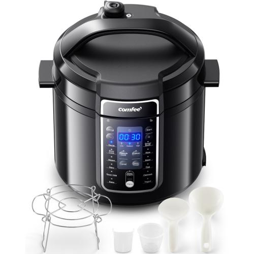 Midea CPC60114MBMS COMFEE' 6-Quart 9-in-1 Electric Pressure Cooker, Black Stainless