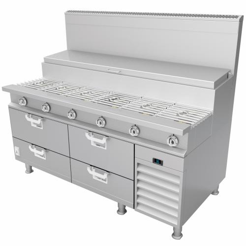 Hestan HRBSC72 Refrigerated Base, Cold Rail, 72-Inch , Self-Contained, Asse