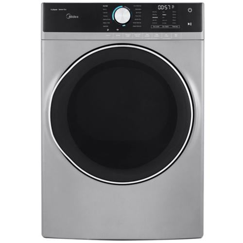 Midea MLE52S7AGS 8.0 Cu. Ft. Stackable Front Load Electric Dryer, Metallic Grey